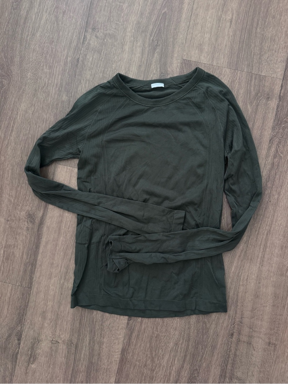 Women's Long-Sleeve Running Top - Olive Green